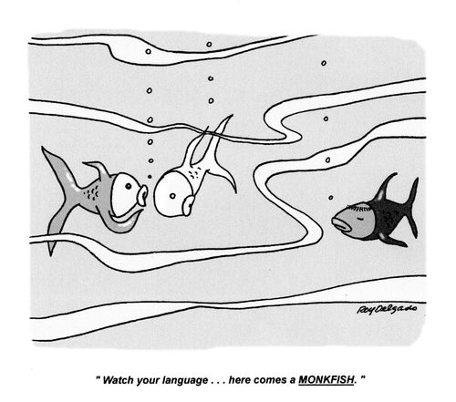 'Watch your language... here comes a monkfish.'