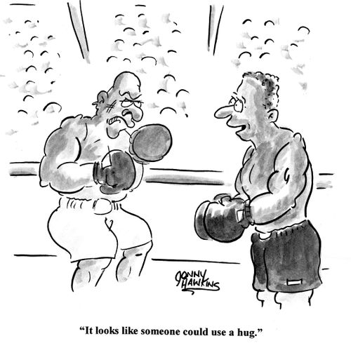 Boxers: 'It looks like someone could use a hug.'