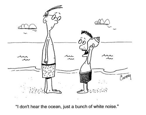 "I don't hear the ocean, just a bunch of white noise."