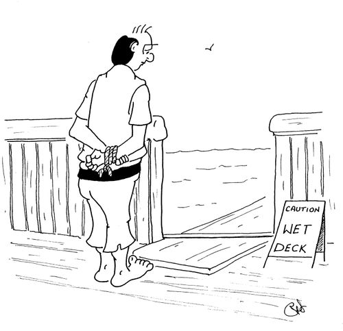 'Caution wet deck'