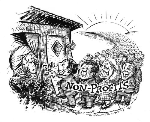 Charities knocking on doors.