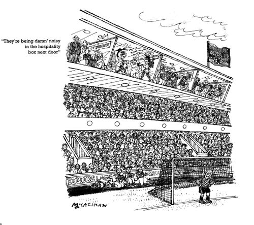 'They're being damn noisy in the hospitality box next door,'