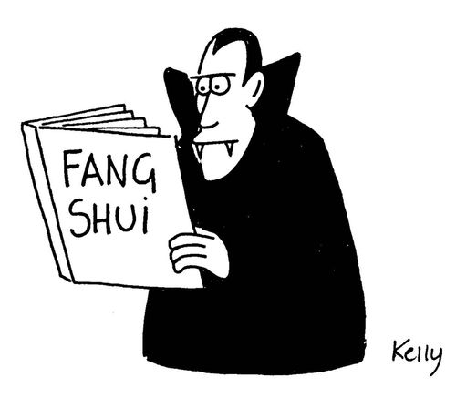 Dracula reading fang shui.