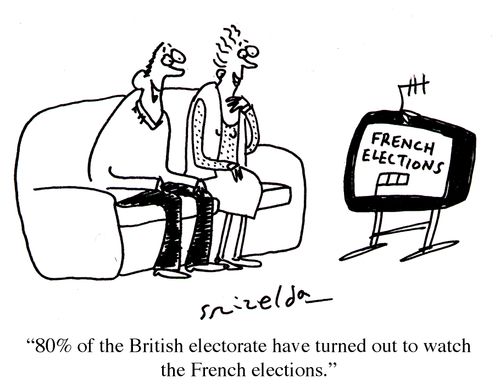 French Elections on TV: '80% of the British electorate have turned out to watch the French elections.'