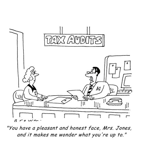 'You have a pleasant and honest face, Mrs. Jones, and it makes me wonder what you're up to.'