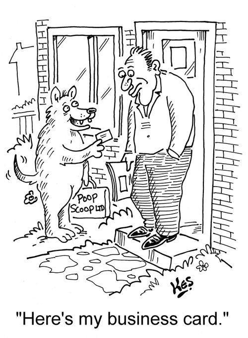 'Here's my business card.'