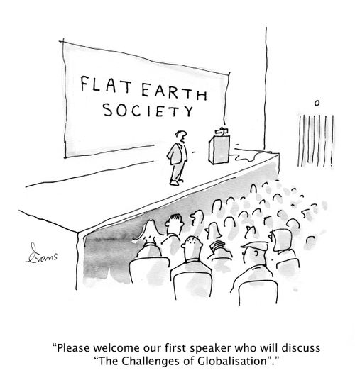 'Please welcome our first speaker who will discuss 'The Challenges of Globalisation'.'