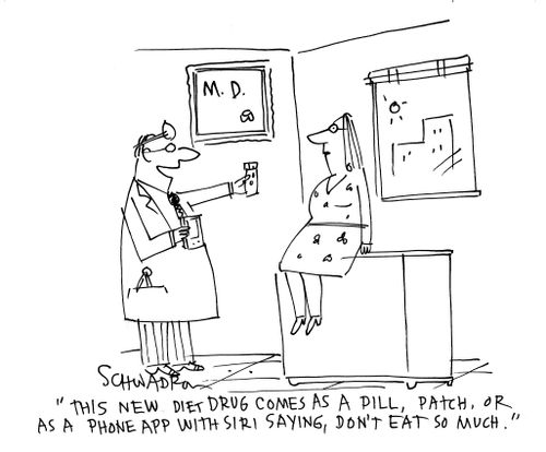 'This new diet drug comes as a pill, patch, or as a phone app with Siri saying, don't eat so much.'