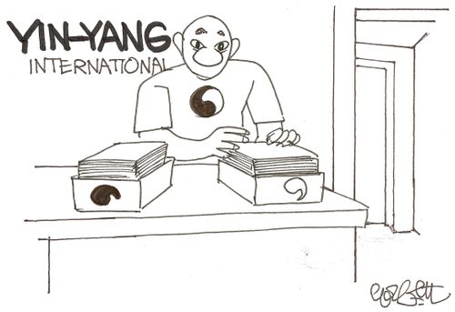 Yin-Yang International:  In-out boxes, yin and yang symbols.