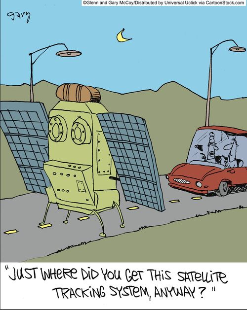 'Just where did you get this satellite tracking system, anyway?'