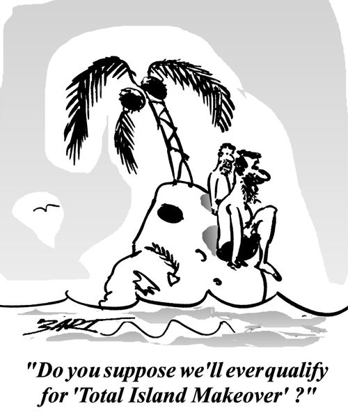 'Do you suppose we'll ever qualify for 'Total Island Makeover'?'