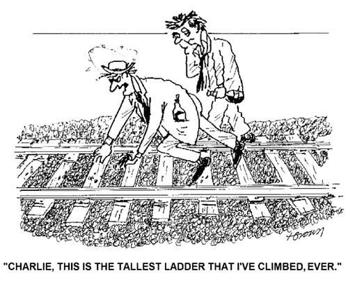 'Charlie, this the tallest ladder that I've climbed, ever.'