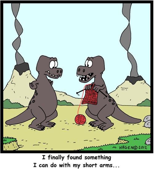 'I finally found something I can do with my short arms...'