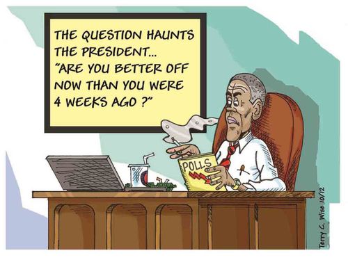 The question haunts the president...'Are you better off now than you were 4 weeks ago?'