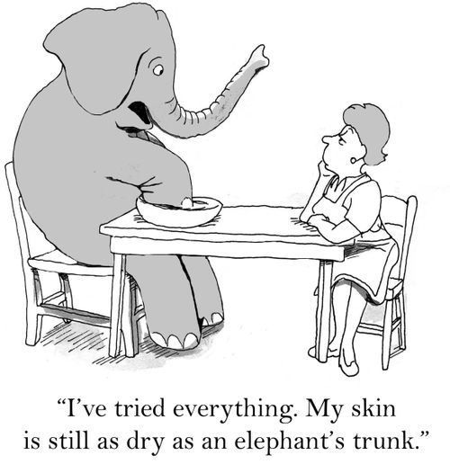 'I've tried everything. My skin is still as dry as an elephant's trunk.'