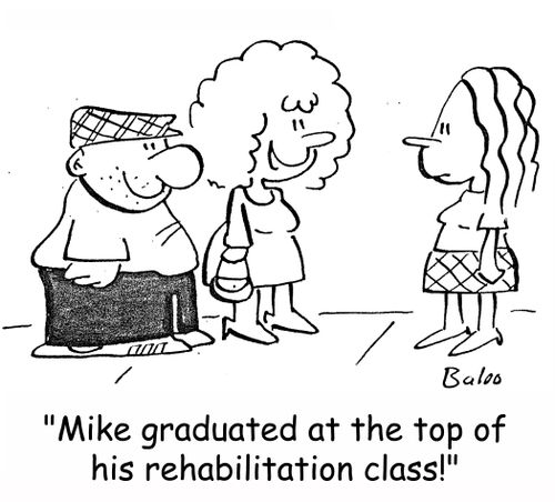 'Mike graduated at the top of his rehabilitation class!'