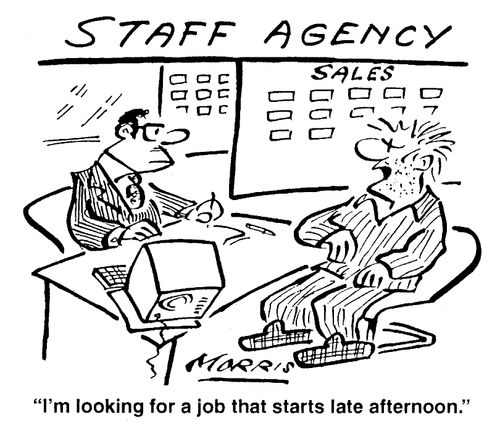 I'm looking for a job that starts late afternoon.