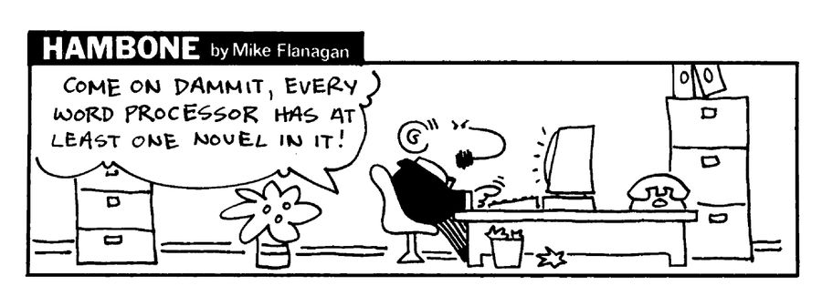 STRIP Hambone: Word processor with a novel in it