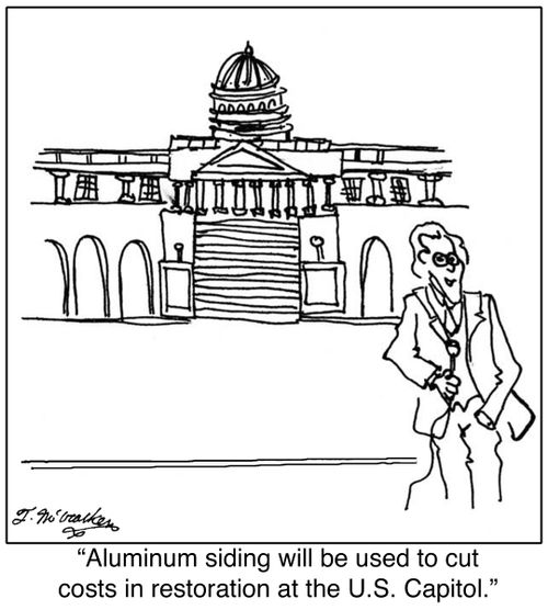 'Aluminum siding will be used to cut costs in restoration at the U.S. Capitol.'