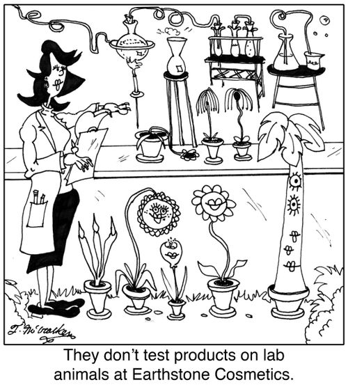 They don't test products on lab animals at Earthstone Cosmetics.