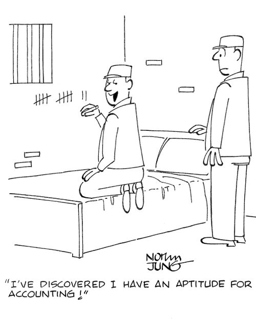 'I've discovered I have an aptitude for accounting!'