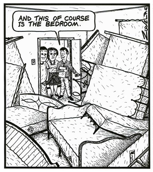 'And this of course is the bedroom.'