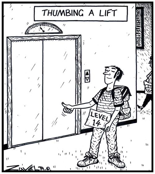 Thumbing a Lift.