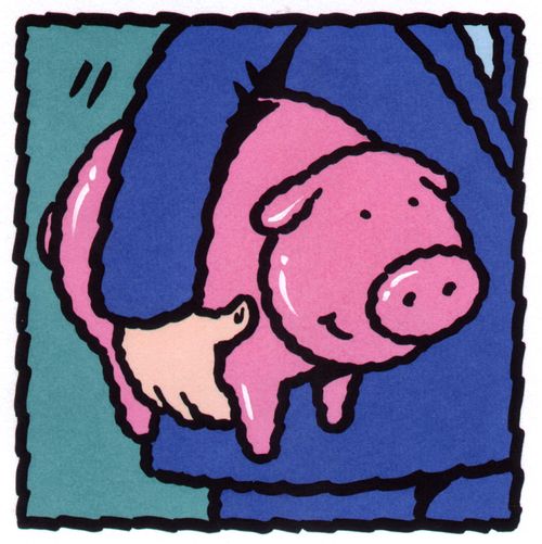 Piggy bank #5: carrying (colour).