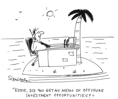 "Eddie, did you get my memo on off shore investment opportunities?"