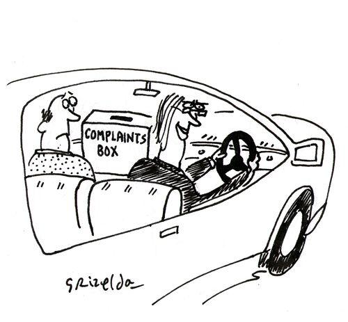 Complaints box in car.