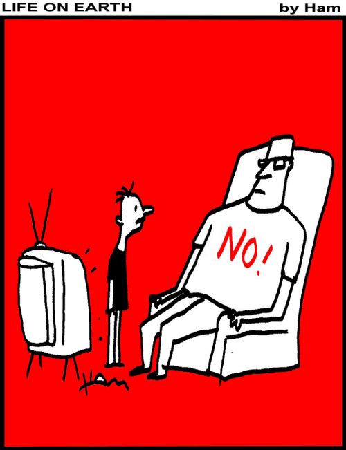 'No' t-shirt.