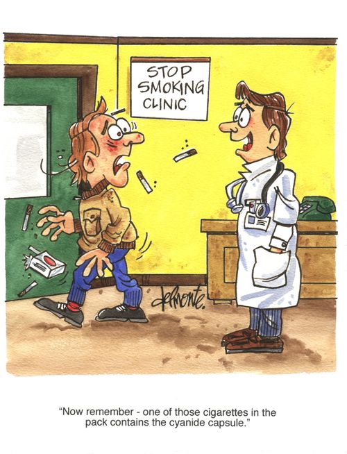 'Now remember - one of those cigarettes in the pack contains the cyanide capsule.'
