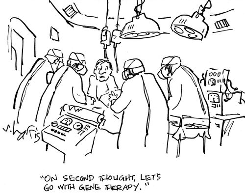 'On second thought, let's go with gene therapy.'