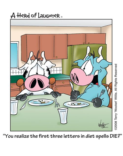 'You realize the first three letters in diet spells DIE'