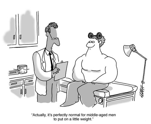 'It's perfectly normal for middle-aged men to put on a little weight.'