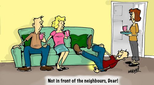 Man breaking wind infront of neighbours.