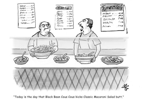 'Today is the day that 'Black Bean Couscous' kicks 'Classic Macaroni Salad' butt.'