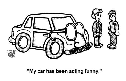 'My car has been acting funny.' 