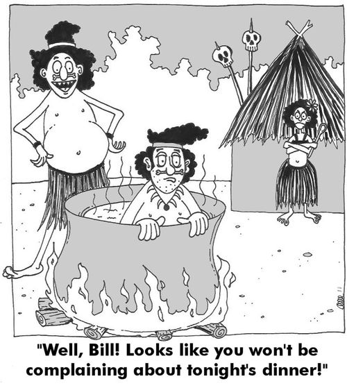 'Well, Bill! Looks like you won't be complaining about tonight's dinner.'