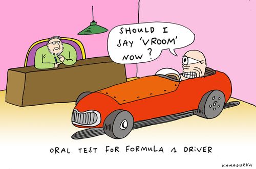 Oral test for Formula 1 driver