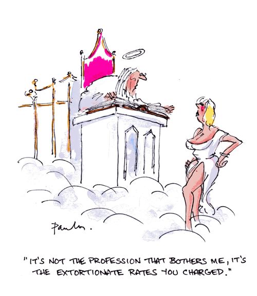'It's not the profession that bothers me, it's the extortionate rates you charged.'