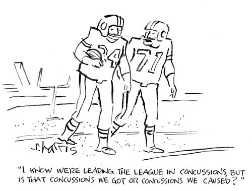 'I know we're leading the league in concussions, but is that concussions we got or concussions we caused?'
