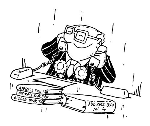 Politician with lots of address books