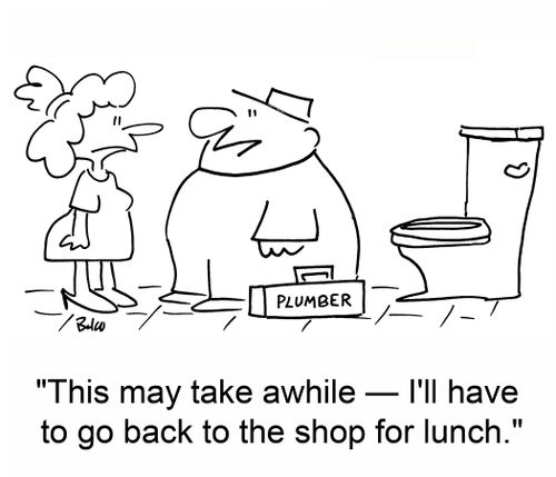 'This may take awhile -- I'll have to go back to the shop for lunch.'