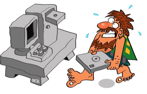 Caveman computer technology.
