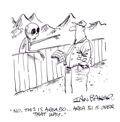 'No, this is area 50...Area 51 is over that way...'