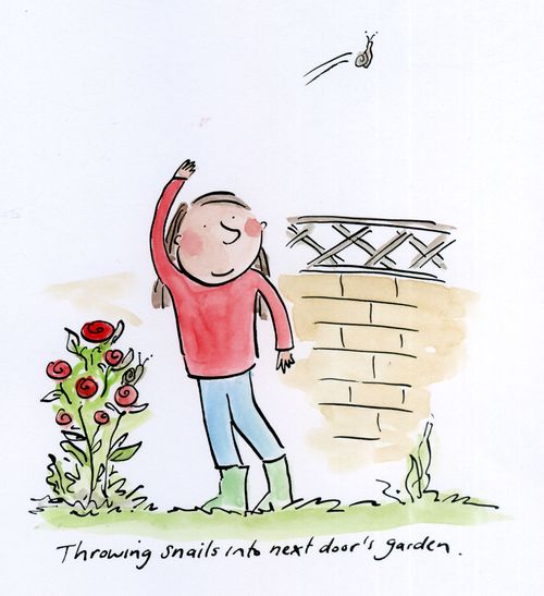 Throwing snails into next door's garden