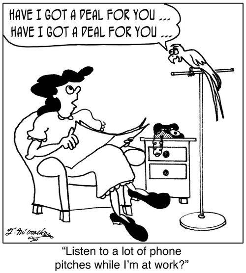 Listen to a lot of phone pitches while I'm at work?