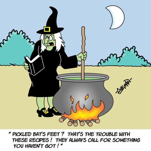 Witch Trying To Follow A Recipe.