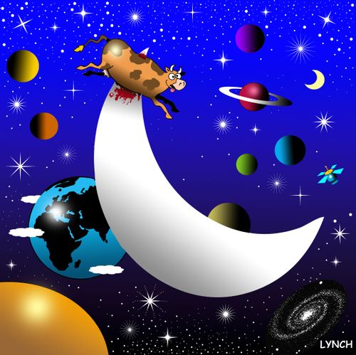 Cow nearly made it over the moon.